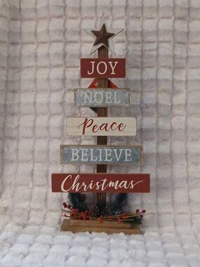 Wooden Christmas Tree Tabletop Decor